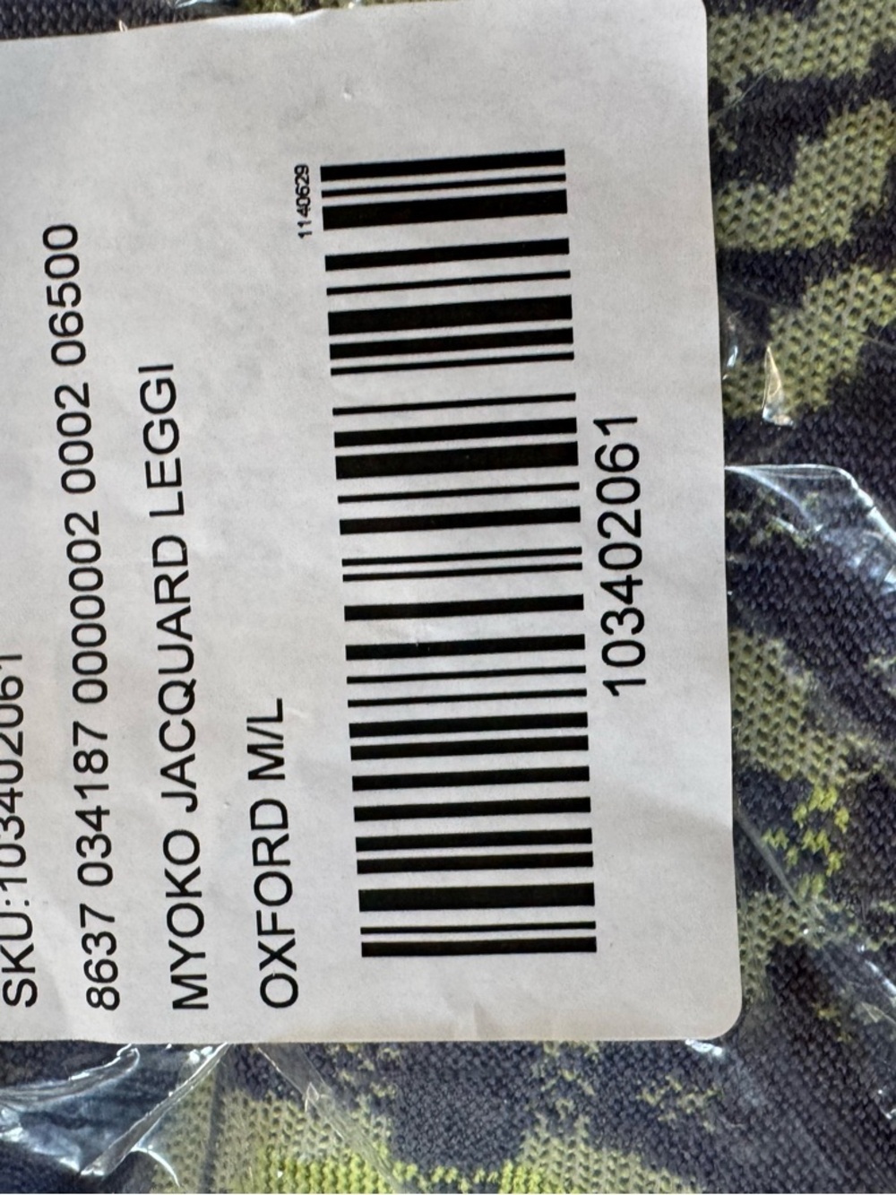 Free People Myoko Jacquard Leggins and Top in “Oxford” Blue and Green. Size M/L. - Picture 2 of 4
